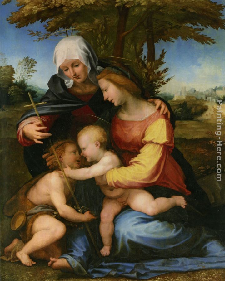 The Madonna and Child in a Landscape with Saint Elizabeth and the Infant Saint John the Baptist painting - Fra Bartolommeo The Madonna and Child in a Landscape with Saint Elizabeth and the Infant Saint John the Baptist art painting